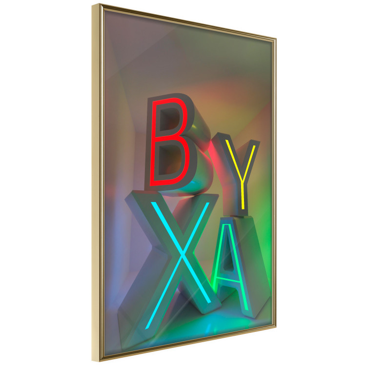 Wall Poster Adventure X - colorful letters with 3D imitation in an abstract motif 131954 additionalImage 3
