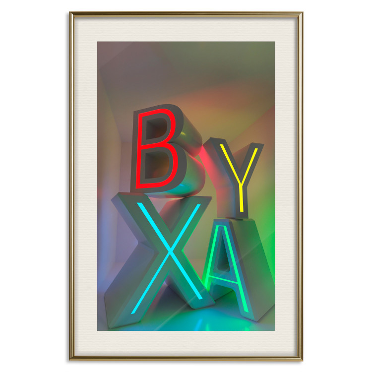 Wall Poster Adventure X - colorful letters with 3D imitation in an abstract motif 131954 additionalImage 20