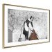 Wall Poster Maid - gray mural of a woman lifting a curtain off a brick wall 132454 additionalThumb 6