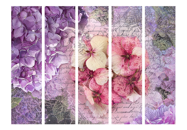 Folding Screen Memory II (5-piece) - romantic watercolor-painted flowers 132554 additionalImage 3