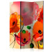 Room Divider Velvet Poppies (3-piece) - red wildflowers on a colorful meadow 132654