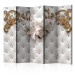 Room Divider Royal Glow II (5-piece) - white background in floral ornaments 132754