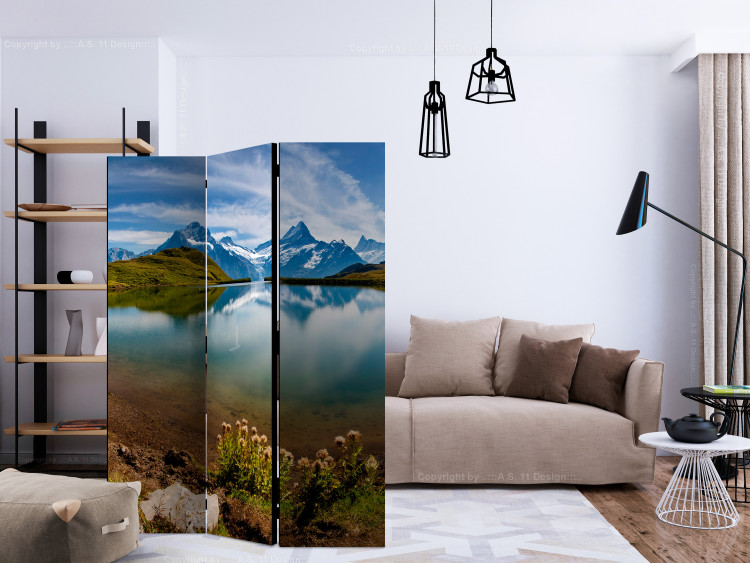 Room Separator Mountains Reflecting in Lake Surface II (3-piece) - nature landscape 132954 additionalImage 4