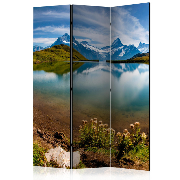 Room Separator Mountains Reflecting in Lake Surface II (3-piece) - nature landscape 132954