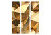 Room Divider Screen Golden Dome (3-piece) - elegant abstraction in golden color 133054 additionalThumb 3