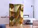 Room Divider Screen Golden Dome (3-piece) - elegant abstraction in golden color 133054 additionalThumb 2