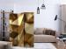 Room Divider Screen Golden Dome (3-piece) - elegant abstraction in golden color 133054 additionalThumb 4