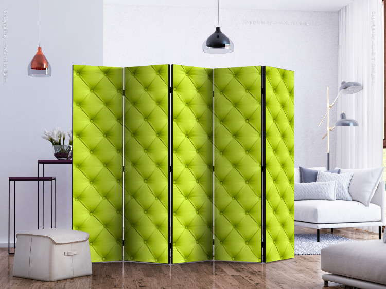 Room Separator Lime Relaxation II (3-piece) - composition in neon pattern 133454 additionalImage 2