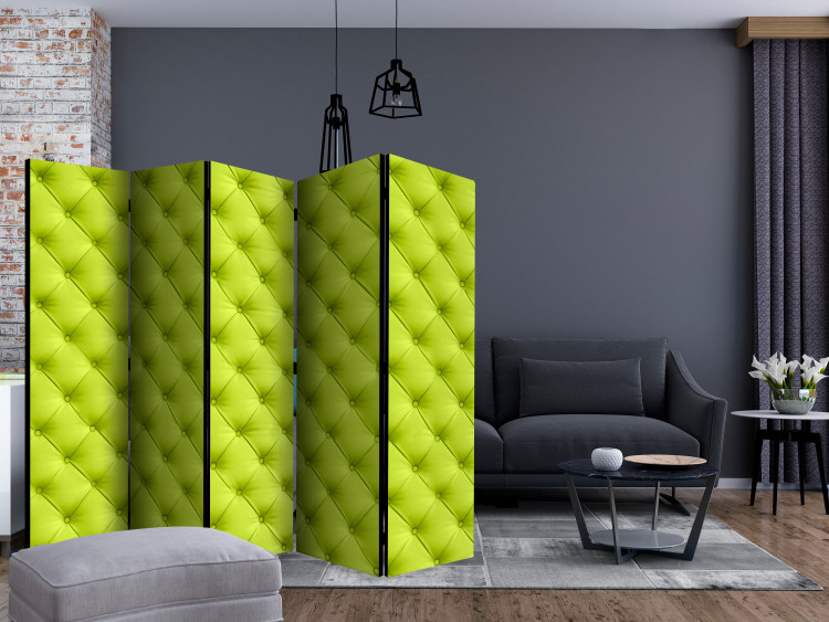 Room Separator Lime Relaxation II (3-piece) - composition in neon pattern 133454 additionalImage 4