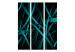 Folding Screen Dark Background (3-piece) - labyrinth of emerald ribbons and black background 133554 additionalThumb 3