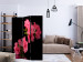 Room Divider Screen Azalea in Black - plant with pink flowers on a black background 133954 additionalThumb 4