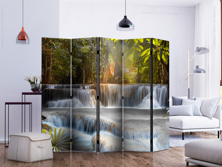 Folding Screen At Dawn II - landscape of a waterfall and tropical jungle forest 134054 additionalImage 2
