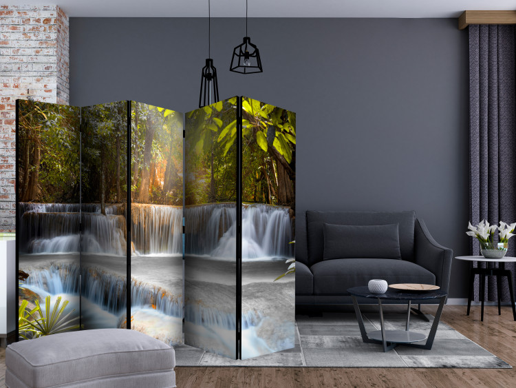 Folding Screen At Dawn II - landscape of a waterfall and tropical jungle forest 134054 additionalImage 4