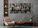 Canvas Print Family inscription with 3D effect - English text on floral background 135554 additionalThumb 3