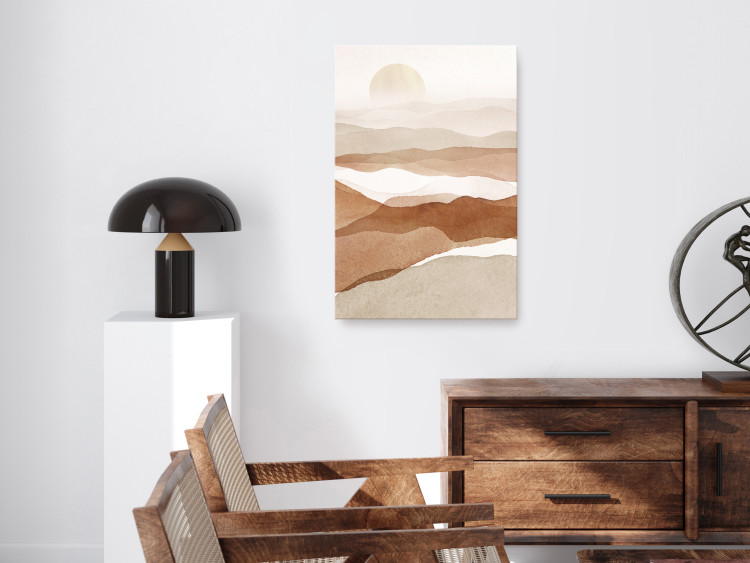 Canvas Art Print Teaching sun over the desert - Abstract Landscape in Boho style 135954 additionalImage 3