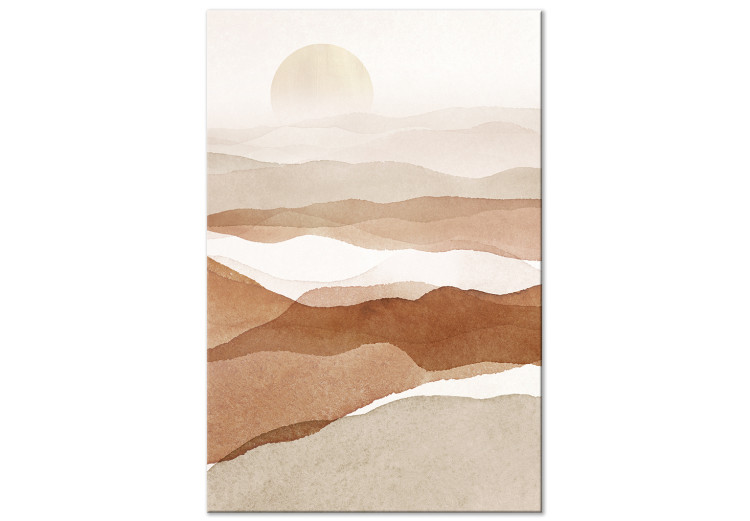 Canvas Art Print Teaching sun over the desert - Abstract Landscape in Boho style 135954