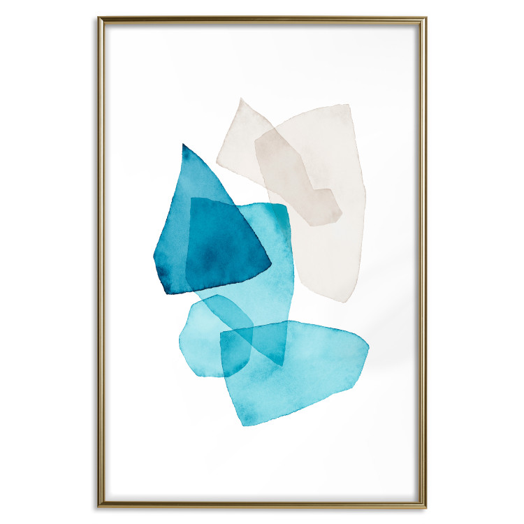 Wall Poster Delicate Fragility - a simple abstraction in light and blue shapes 136054 additionalImage 3