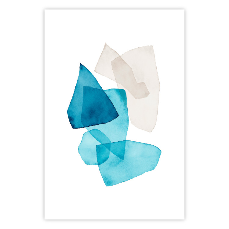 Wall Poster Delicate Fragility - a simple abstraction in light and blue shapes 136054 additionalImage 6
