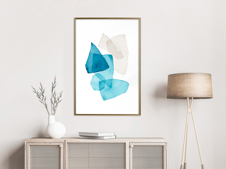 Wall Poster Delicate Fragility - a simple abstraction in light and blue shapes 136054 additionalImage 8