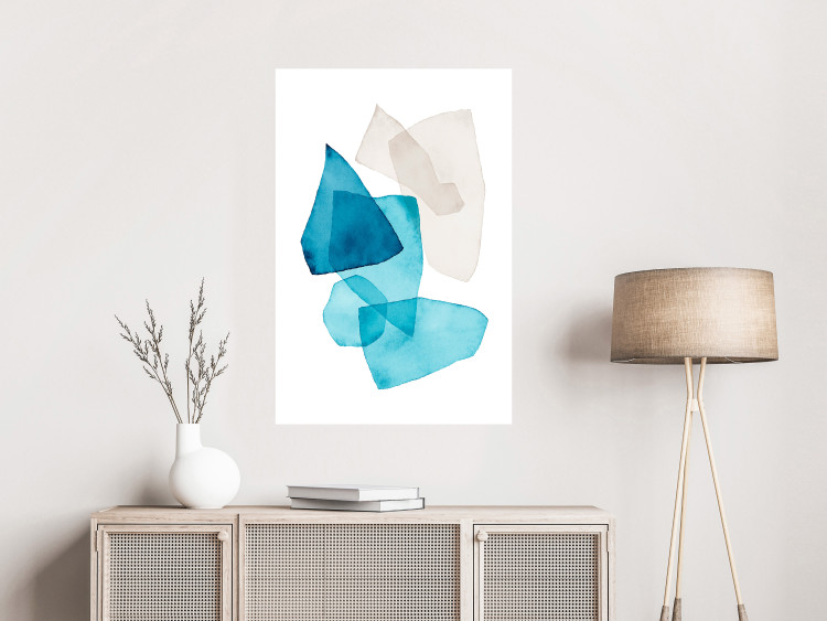 Wall Poster Delicate Fragility - a simple abstraction in light and blue shapes 136054 additionalImage 13