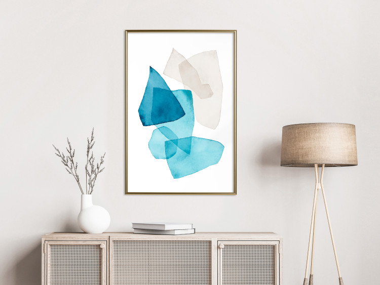 Wall Poster Delicate Fragility - a simple abstraction in light and blue shapes 136054 additionalImage 10