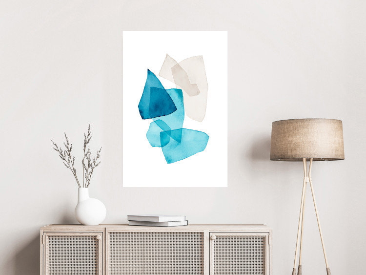 Wall Poster Delicate Fragility - a simple abstraction in light and blue shapes 136054 additionalImage 12