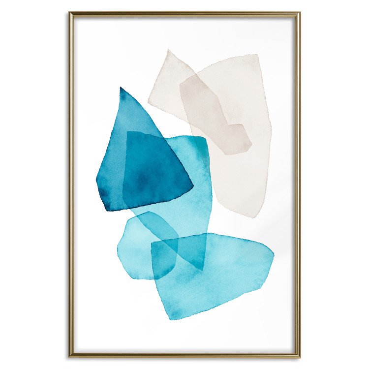 Wall Poster Delicate Fragility - a simple abstraction in light and blue shapes 136054 additionalImage 4
