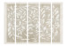 Room Divider Screen Leafy Weave II (5-piece) - Abstraction in white plants on a beige background 136554 additionalThumb 3