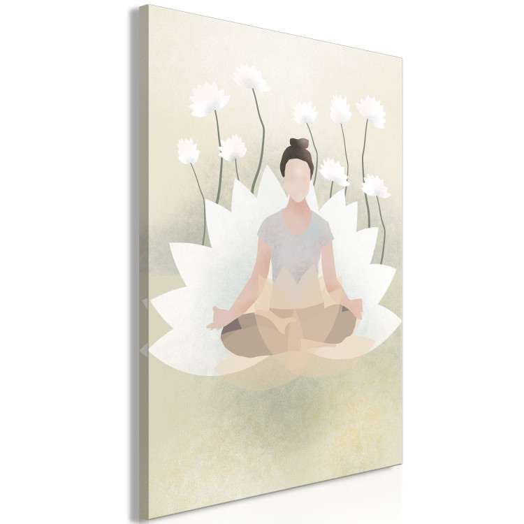 Canvas Print Love Yoga (1-piece) Vertical - floral composition in Zen style 138854 additionalImage 2