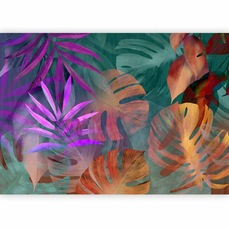 Wall Mural Color leaves - Abstraction with a colored floral motif 142254 additionalImage 1