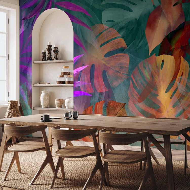 Wall Mural Color leaves - Abstraction with a colored floral motif 142254 additionalImage 7