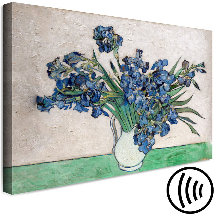 Canvas Print Iris Vase (1-piece) Wide - flowers in the style of Vincent van Gogh 142754 additionalImage 6