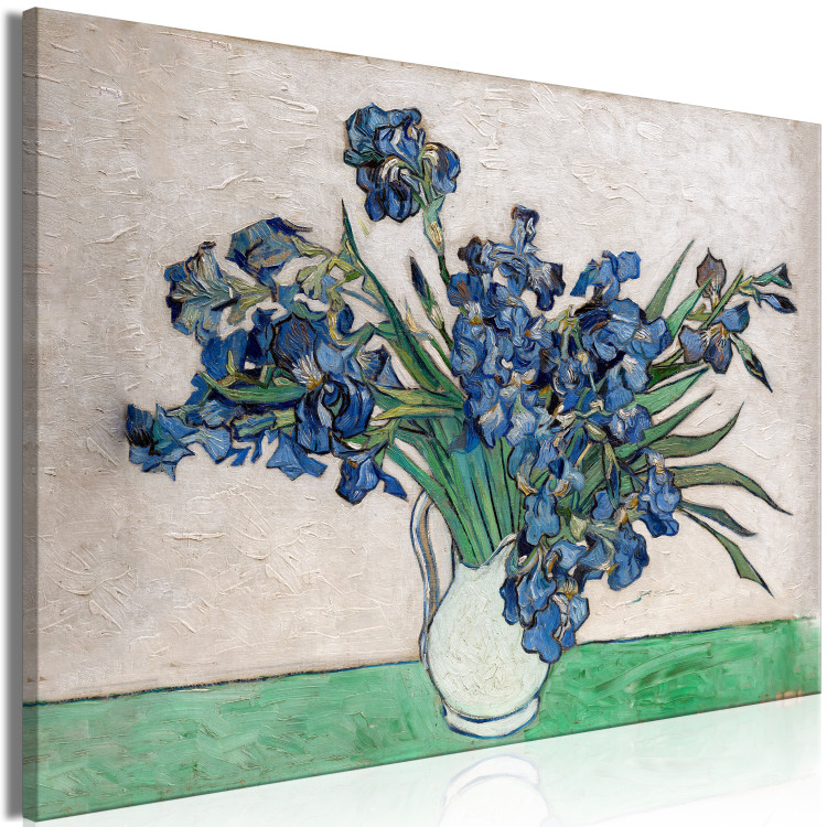 Canvas Print Iris Vase (1-piece) Wide - flowers in the style of Vincent van Gogh 142754 additionalImage 2
