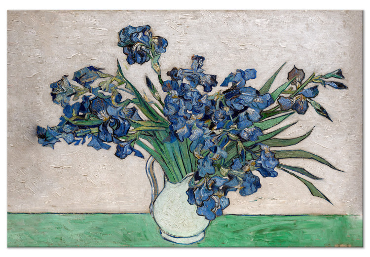 Canvas Print Iris Vase (1-piece) Wide - flowers in the style of Vincent van Gogh 142754