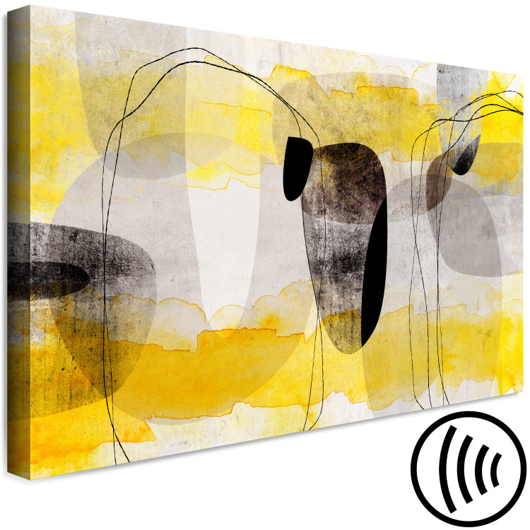 Canvas Abstraction (1-piece) - geometric composition in yellow and black 143854 additionalImage 6