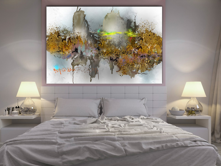Canvas Art Print Golden City (1-piece) - modern abstraction in various colors 143954 additionalImage 3