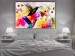 Canvas Art Print Hummingbirds in Paradise Garden (1-piece) - colorful birds and flowers 144354 additionalThumb 3