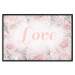 Wall Poster Love - Romantic Inscription on a Rose Background Among Plants and Leaves 144754 additionalThumb 20