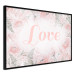 Wall Poster Love - Romantic Inscription on a Rose Background Among Plants and Leaves 144754 additionalThumb 3