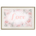 Wall Poster Love - Romantic Inscription on a Rose Background Among Plants and Leaves 144754 additionalThumb 25