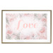 Wall Poster Love - Romantic Inscription on a Rose Background Among Plants and Leaves 144754 additionalThumb 26