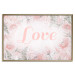 Wall Poster Love - Romantic Inscription on a Rose Background Among Plants and Leaves 144754 additionalThumb 23