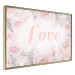 Wall Poster Love - Romantic Inscription on a Rose Background Among Plants and Leaves 144754 additionalThumb 4