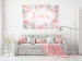 Wall Poster Love - Romantic Inscription on a Rose Background Among Plants and Leaves 144754 additionalThumb 14
