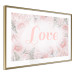 Wall Poster Love - Romantic Inscription on a Rose Background Among Plants and Leaves 144754 additionalThumb 8
