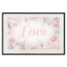 Wall Poster Love - Romantic Inscription on a Rose Background Among Plants and Leaves 144754 additionalThumb 19