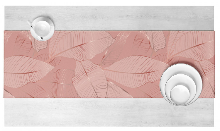 Table Runner Pink wine - graphic leaves in shades of pink in glamour style 147154 additionalImage 2