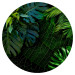 Round wallpaper Dark Jungle - Juicy Green Large Leaves Seen From Above 149154 additionalThumb 1