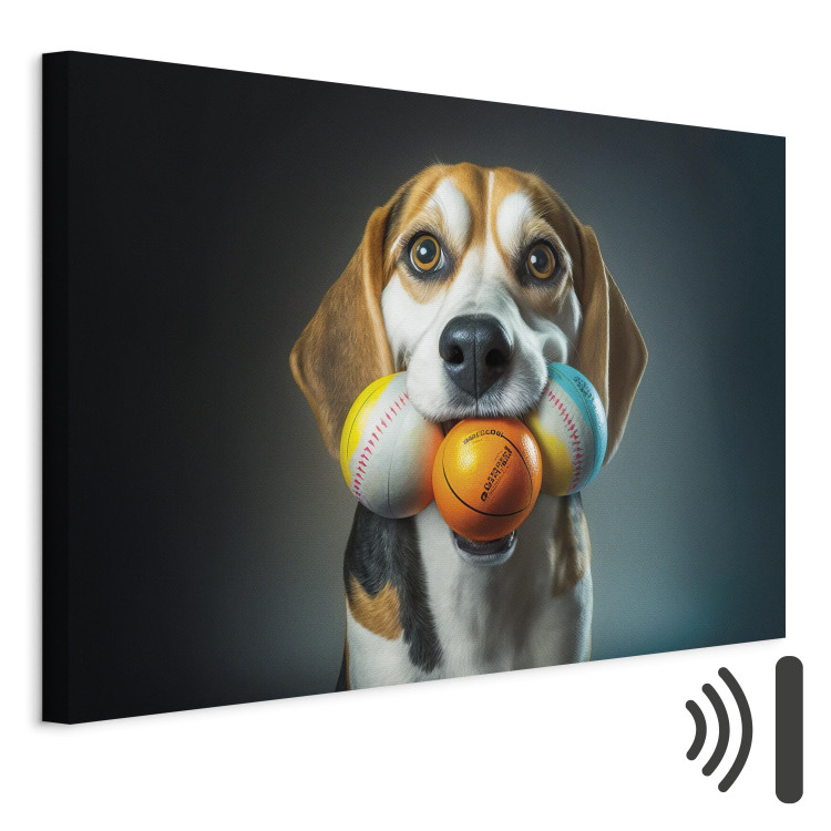 Canvas AI Beagle Dog - Portrait of a Animal With Three Balls in Its Mouth - Horizontal 150154 additionalImage 8