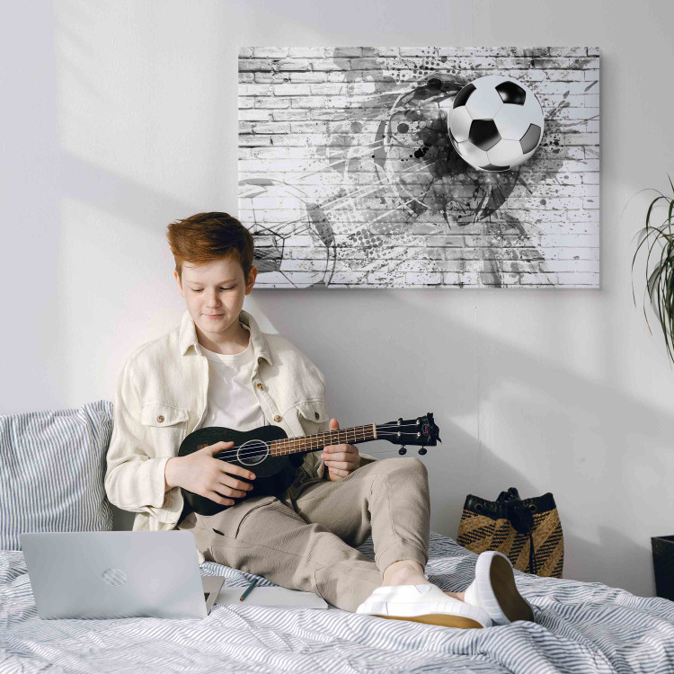 Large canvas print Dynamics of Soccer - A Speeding Ball Hitting a Brick Wall [Large Format] 151254 additionalImage 5